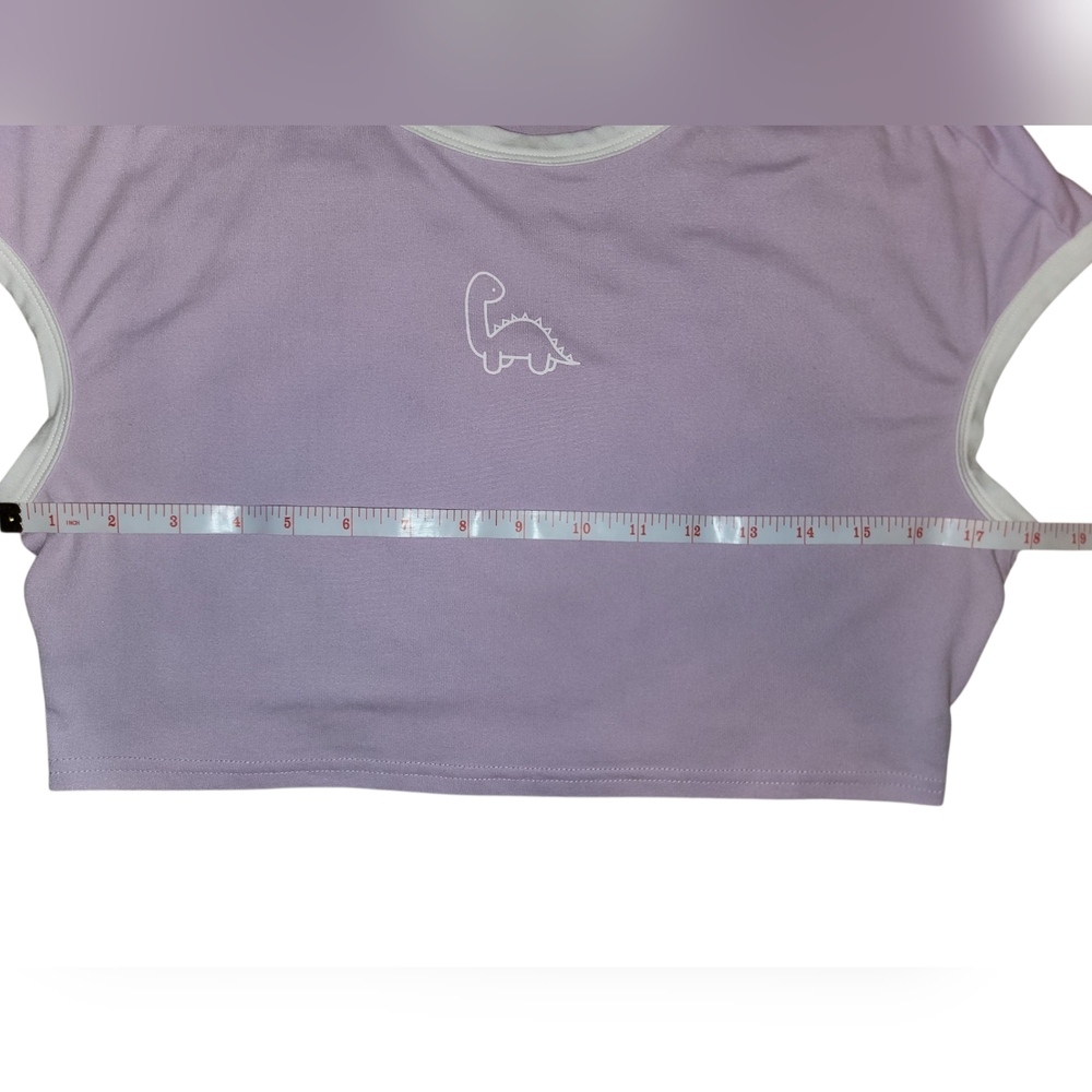 Lavender Dino Crop Top Large SHEIN - Picture 4 of 4